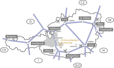 Anreisekarte zum Flattnerhof in Mauterndorf
